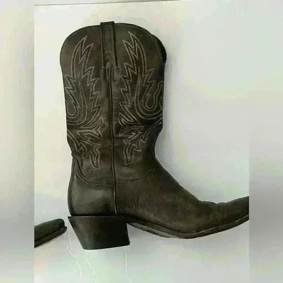 Charlie 1 Horse Mad Dog Calf Cowboy Boots Chocolate Brown Size 7.5 - Picture 4 of 11